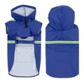 Chubasquero azul impermeable para perros con capucha y tiras reflectantes de seguridad - 3XL / Azul