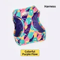 Pettorina per cani confortevole con un vivace motivo astratto fluido viola e giallo - Stile Gilet Nebulosa Viola (Pettorina)