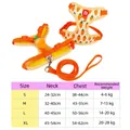 Comfortable orange carrot pattern vest-style dog harness and leash set with size chart - S / Carrot Orange