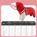Chubasquero impermeable para perro en rojo con tabla de tallas detallada incorporada - S / Rojo