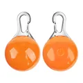 Zwei orangefarbene LED-Sicherheitsanhänger für Haustiere mit wasserdichten Karabinerhaken - Orange