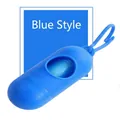 Draagbare blauwe capsule huisdier afvalzakhouder met handige ophanghaak haken - 14cmx4cm / Donkerblauw