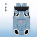 Mochila de transporte para mascotas en tela vaquera azul con malla transpirable para perros - S / Azul Denim