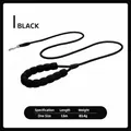 Durable black dog leash with comfortable foam handle and secure metal clip, 1.5m length - One Size / Black
