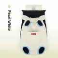 Mochila transpirable blanco perla para mascotas con diseño de cabeza fuera y azul - S / Blanco perla