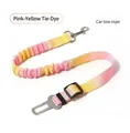 Ceinture de sécurité tie-dye rose et jaune pour chien avec boucle - 2.0*80cm / Tie Dye Rose Jaune