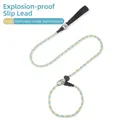 Reflective yellow and blue patterned dog slip lead with comfortable padded handle for pets - 1.5m / Yellow