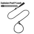 Durable black reflective P-chain dog leash featuring a comfortable padded handle for pets - 1.5m / Black