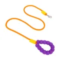 Orange pet leash featuring a purple bubble foam handle for comfortable dog walking trips - Orange