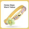 Adorable Honey Glaze Yellow floral pet collar for cats and dogs with adjustable buckle strap - Yellow / S