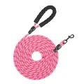 Professionelle lange rosa reflektierende Hundeleine mit weichem schwarzem Schaumgriff - Fuchsia