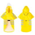 Chubasquero amarillo para perros con bandas reflectantes y capucha para perros pequeños - L (6-10 Jin) / Amarillo