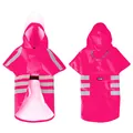 Chubasquero rosa para perro con tiras reflectantes, estilo poncho con capucha SKU - L (6-10 Jin) / Rosa rojo