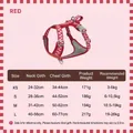 Red checkered dog harness size chart showing dimensions and weight limits - XS / Red and White Checkerboard