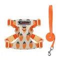 Adjustable pet harness and leash set with cute carrot print for small dogs - XXS / Harness and Leash Set / Carrot Orange