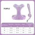 Cute purple lace adjustable dog harness and leash set for small dogs Hepburn style - Leash Set / S / Purple