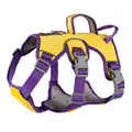 Adjustable reflective yellow and purple dog harness for small and medium pet dogs - S / Yellow Harness (No Leash) / Yellow
