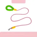 Durable pink dog leash with comfortable green foam handle, size S, 1.5m length - 1.5m / Pink
