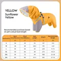 Chubasquero integral impermeable para perros en amarillo girasol para exteriores - S / Amarillo Girasol