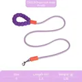 Purple dog leash with comfortable padded foam handle and 1.5m braided rope, size S - 1.5m / Purple