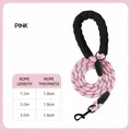 Correa de nailon reflectante rosa para perros con asa acolchada suave - Rosa