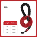 Hochwertige rote reflektierende Hundeleine aus Nylon mit bequemem schwarzem Schaumstoffgriff - Haustierleine / 1.5m (M) / Rot