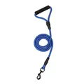 Premium blue reflective nylon dog leash with comfortable foam handle for medium large dogs - 1.0cm*1.5m / Blue