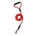 Reflective red nylon dog leash for medium and large dogs with comfortable foam handle - 1.0cm*1.5m / Red