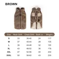 Guide des tailles pour veste en polaire brune pour animaux avec mesures du cou - XL / Café