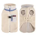 Manteau chaud en polaire pour chien avec anneau de harnais intégré, coloris crème - 3XL / Hauts / Blanc Cassé