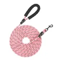 Lange rosa Hundetraining-Leine mit weichem Schaumstoffgriff und reflektierendem Seil. - Pfirsichrosa