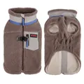Veste pour chien en polaire marron avec écusson sport et attache laisse - 3XL / Hauts / Marron