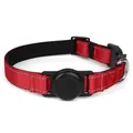 Collar de perro rojo reflectante con soporte para rastreador antipérdida - L / Rojo