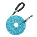 Lange blaue Hundeleine für das Training mit weichem Schaumstoffgriff und Karabiner - Blau