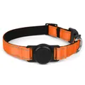 Collar reflectante naranja para perro con soporte AirTag integrado para mascotas - M / Naranja