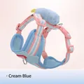 Schattig roomblauw hondenharnas met pluche pop en ademend mesh voor de zomer - XS / Harnas / Crèmeblauw