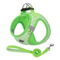 Breathable green plaid dog harness and leash set with reflective strip for safety - XS / Light Green