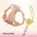 Schattig hondentuigje en riem set in kersenbloesem roze en geel met pluche pop - XS / Kersenbloesem Roze Set