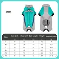 Warm padded green dog jumpsuit with reflective stripes and integrated harness - Turquoise Green
