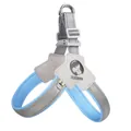 Breathable light blue reflective dog harness saddle style with adjustable buckle and logo - Saddle Harness / S / Sky Blue
