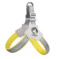 Adjustable reflective yellow and grey dog harness with breathable mesh lining and metal D-ring - Saddle Harness / S / Yellow