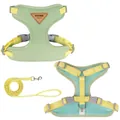 Adjustable mint green dog harness and leash set with reflective mesh vest design - XS / Harness and Leash Set / Light Green