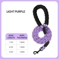Correa reflectante de nailon para perros en lila claro con mango suave acolchado - Violeta Claro