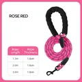 Correa reflectante de nailon para perros en color rojo rosa con mango de espuma cómodo - Rosa rojo