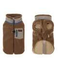 Gilet chaud en polaire marron pour chien avec fermeture éclair et doublure d'hiver. - M / Hauts / Marron