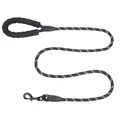 Reflective black dog leash with comfortable foam handle for medium large dogs - 1.5M*1.0CM / Black