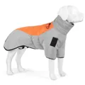 Manteau d'hiver réfléchissant gris et orange pour grands chiens, rembourré chaud. - 3XL / Gris et Orange