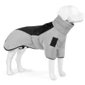 Manteau d'hiver matelassé gris et noir imperméable pour grands chiens avec rembourrage chaud - 6XL / Patchwork gris et noir
