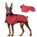 Reflektierender wasserdichter roter Wintermantel für große Hunde, winddichte warme Jacke - 3XL / Burgunderrot