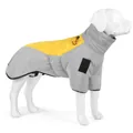 Manteau d'hiver réfléchissant gris et jaune imperméable pour grands chiens en extérieur - XL / Gris et Jaune